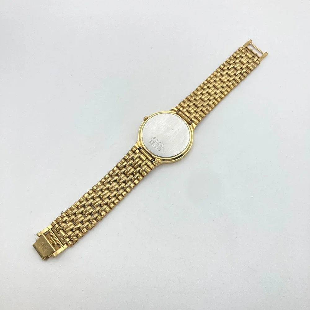 Vintage Seiko Men's Watch 34mm Gold Tone V701-6K69 New Battery SMALL 6.75